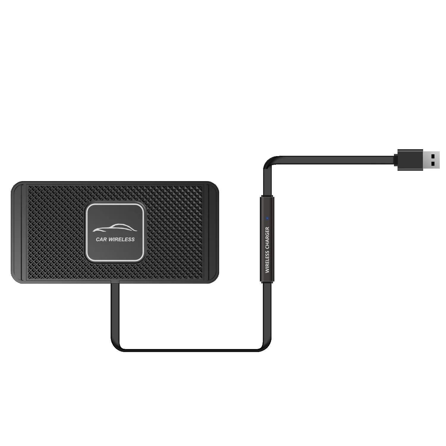15W Qi Car Wireless Charging Pad | 30cm Short Cable | Anti-skid