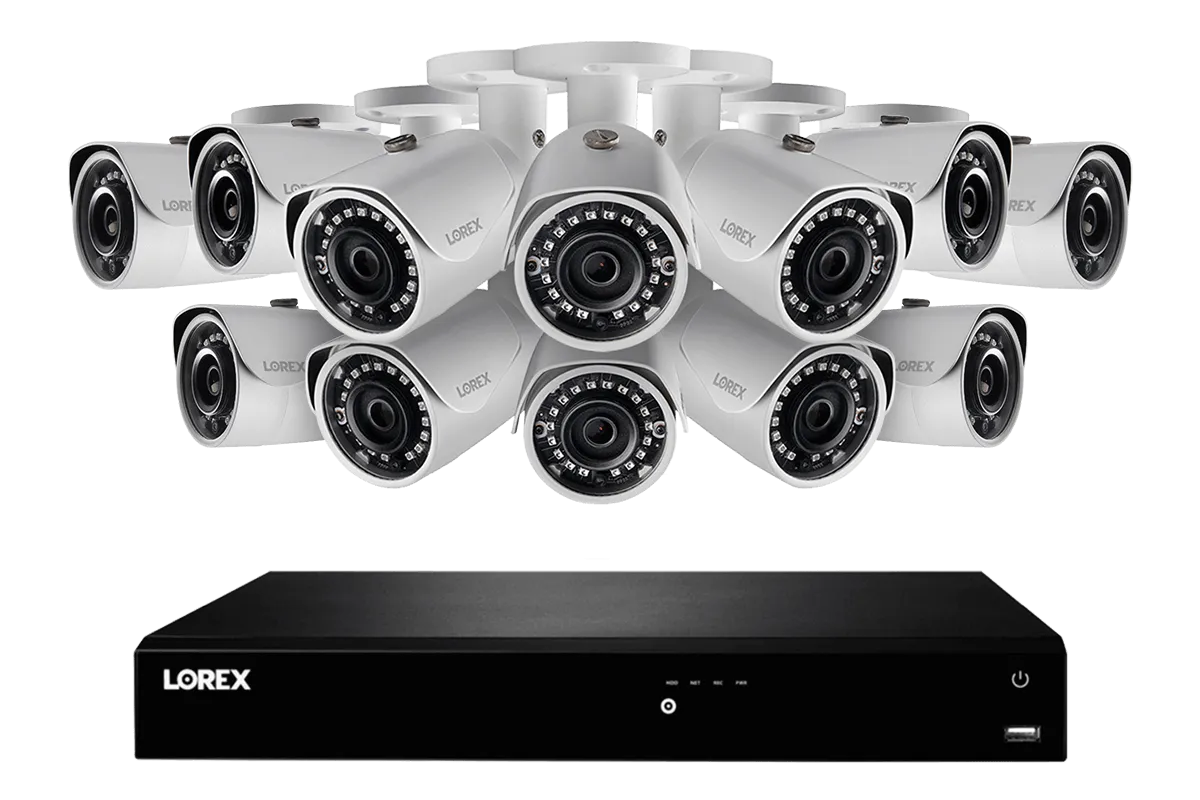 2K IP Security Camera System with 16 Channel NVR and 12 Outdoor 2K 5MP IP Cameras, Color Night Vision