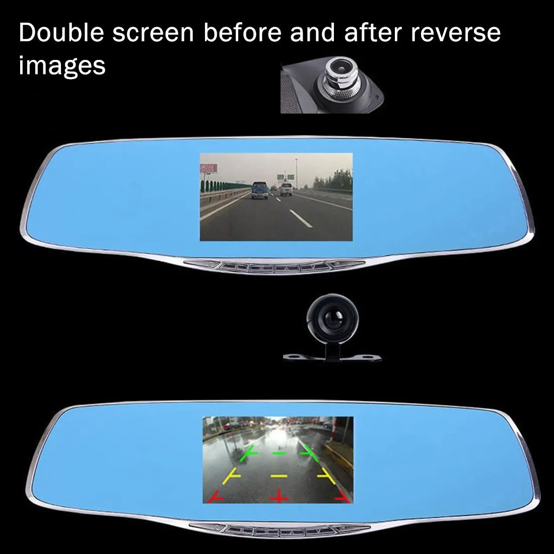 4.3" HD 1080P Rearview Mirror Vehicle DVR | With Screen Display