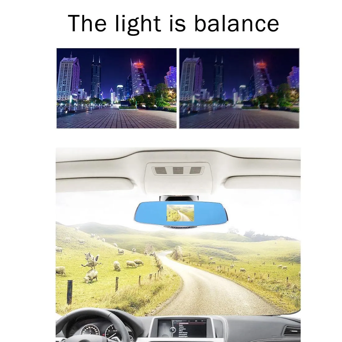 4.3" HD 1080P Rearview Mirror Vehicle DVR | With Screen Display