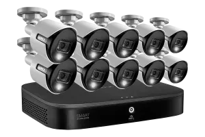 4K Ultra HD Security System with 16-Channel DVR and Ten 4K (8MP) Active Deterrence Cameras featuring Smart Motion Detection and Smart Home Voice Control