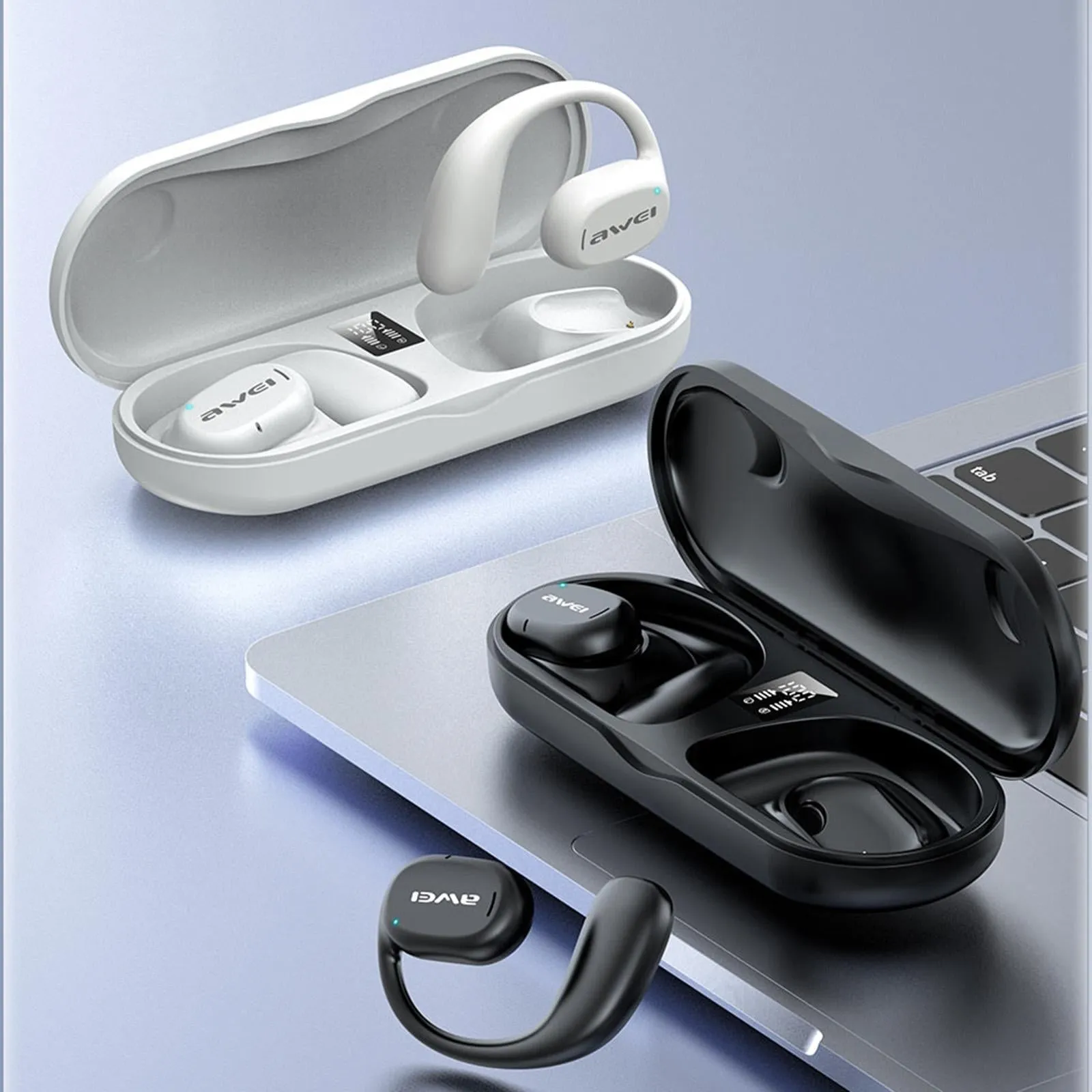 Black T69 Sport Tws Bluetooth Earbuds with Air Conduction