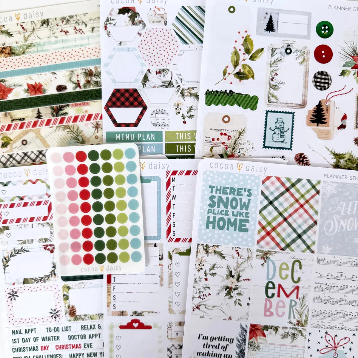 Cedar & Snow Planner Stickers - December 2024