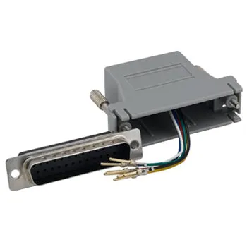 DB25 Male to RJ12 (6 Wire) Modular Adapter Gray