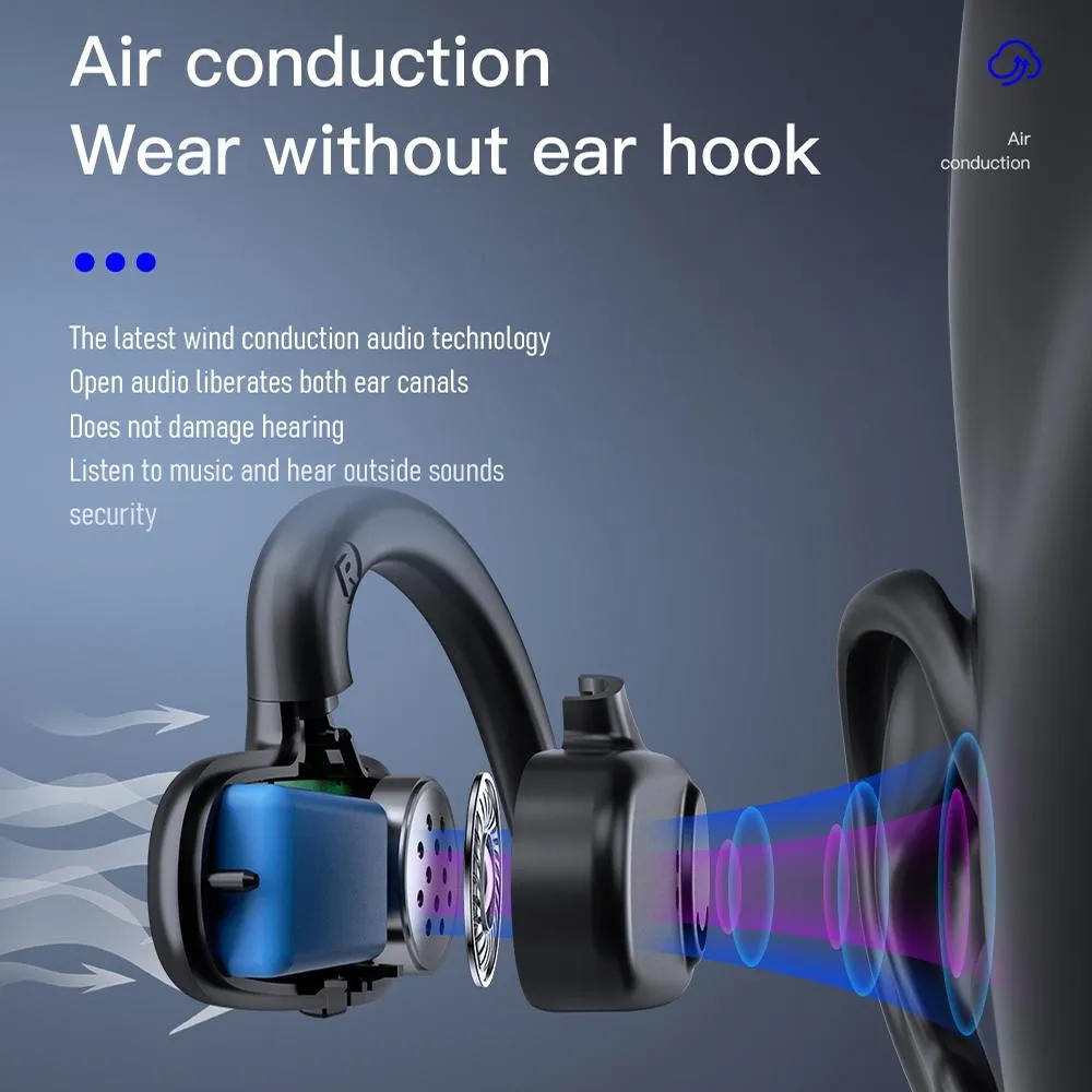 Digital Display Bluetooth Earphones - Bone Conduction Stereo