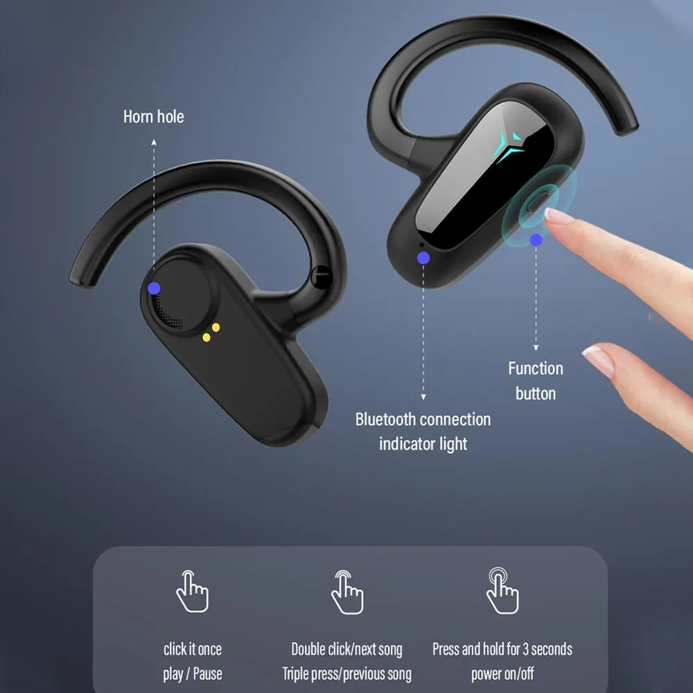 Digital Display Bluetooth Earphones - Bone Conduction Stereo