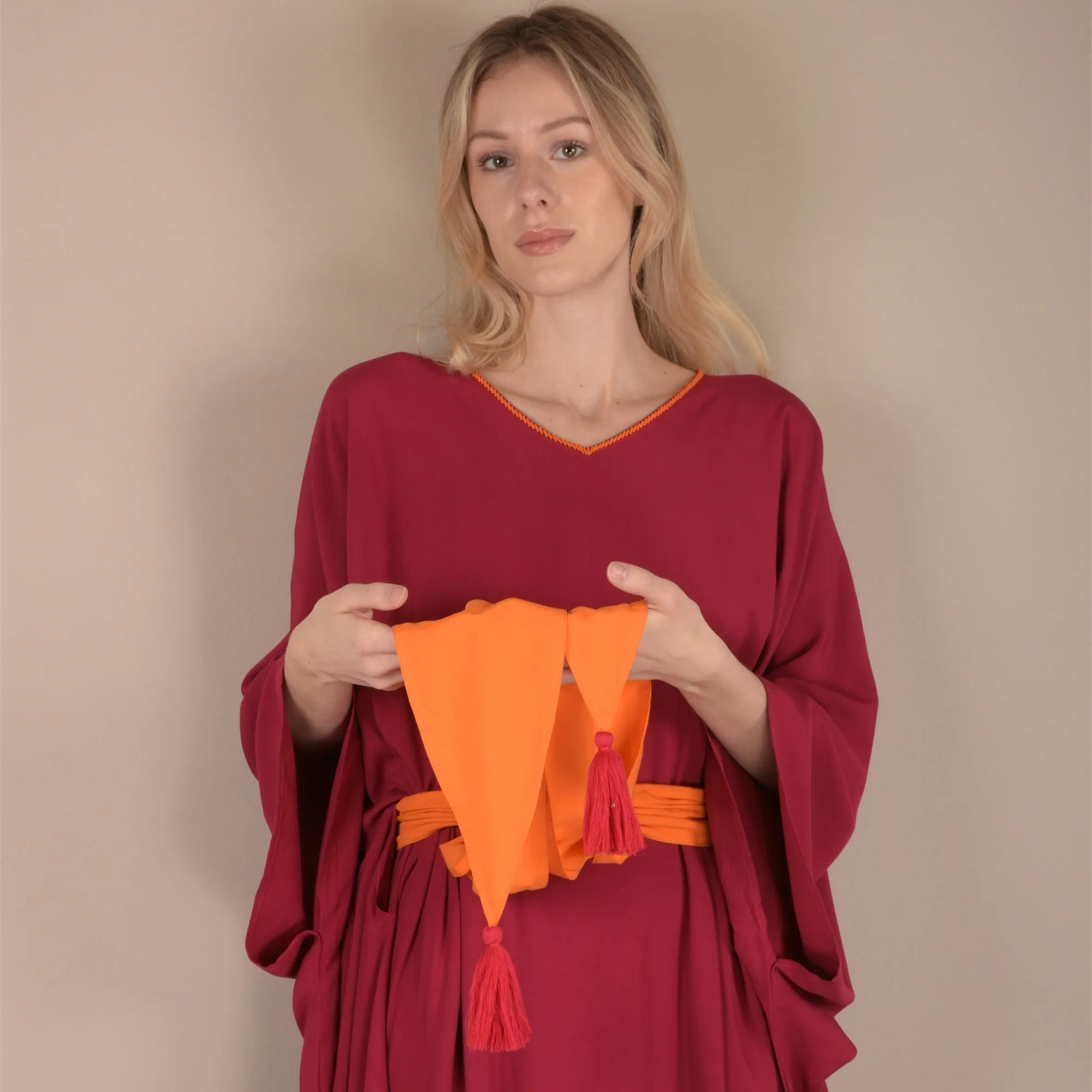 ELISA Dress Cherry & Tangerine