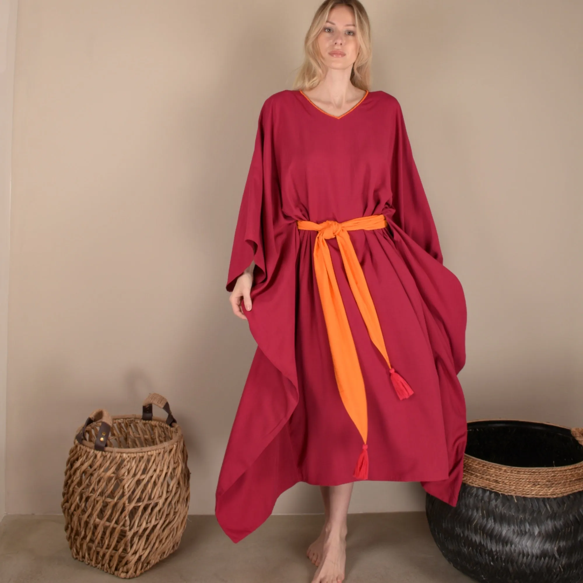 ELISA Dress Cherry & Tangerine