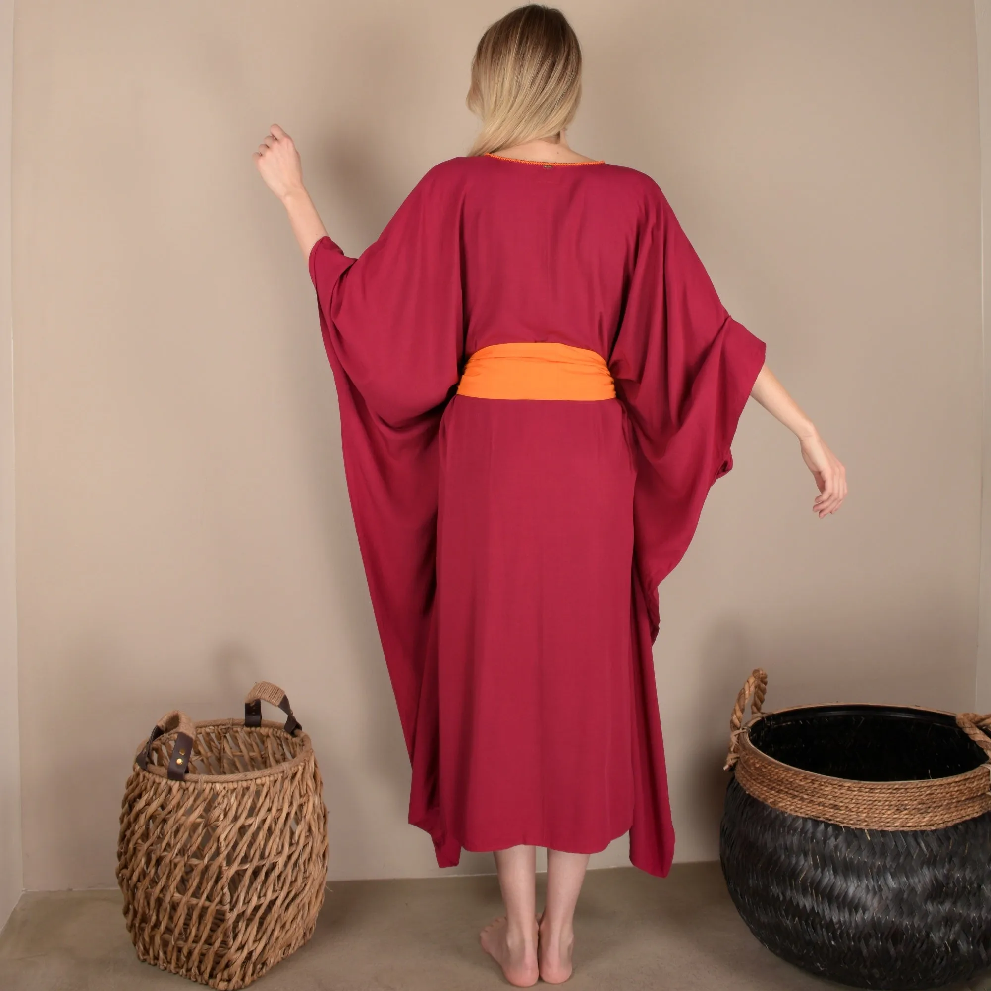 ELISA Dress Cherry & Tangerine