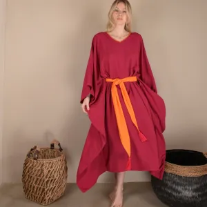 ELISA Dress Cherry & Tangerine