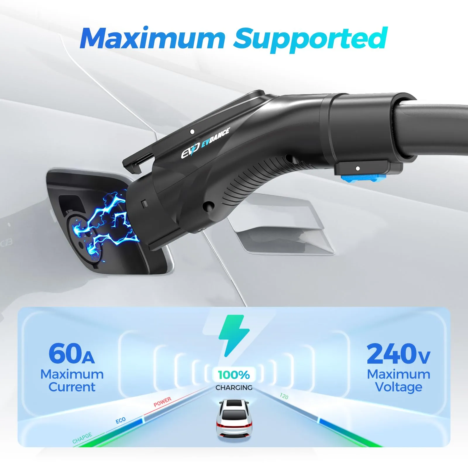 EVDANCE Tesla(Nacs) to J1772 Charging Adapter with Security Lock