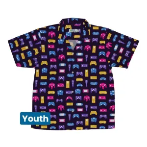 Game Controllers Purple Video Game Youth Hawaiian Shirt