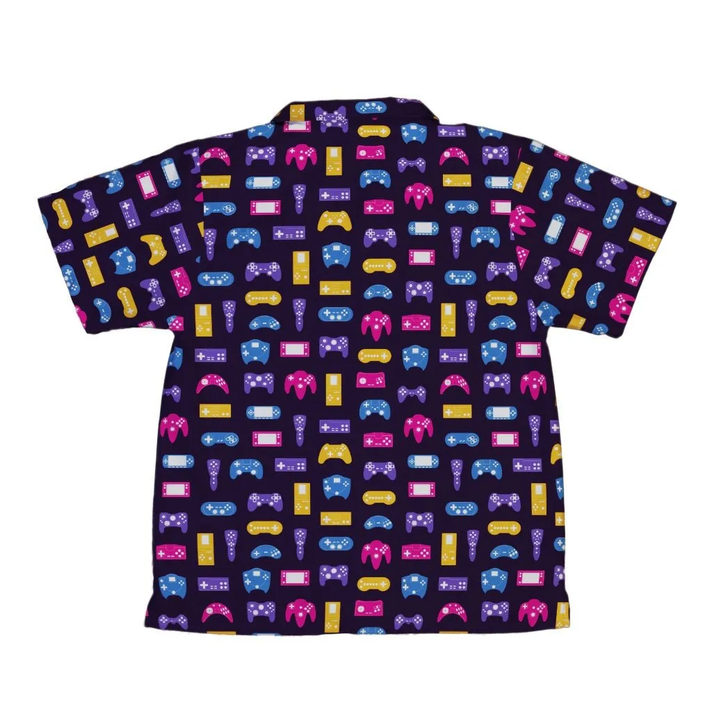 Game Controllers Purple Video Game Youth Hawaiian Shirt