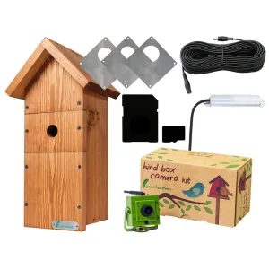 Green Feathers Bird Box 1080p WiFi Camera (3rd Gen) Ultimate Bundle