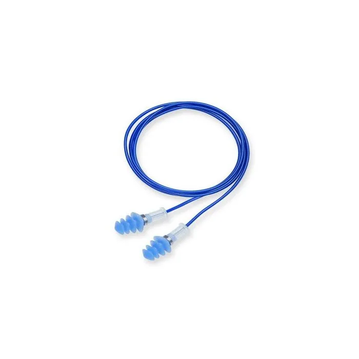 Honeywell Howard Leight FDT-30 Metalized Detectable, Attached Cord, HeardPack, Blue, Case of 1