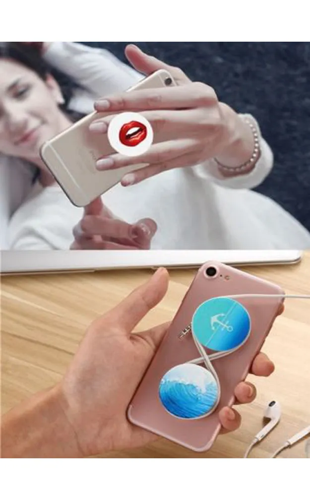 HPPS2-10 White Heart Expanding Stand Grip Phone Holder