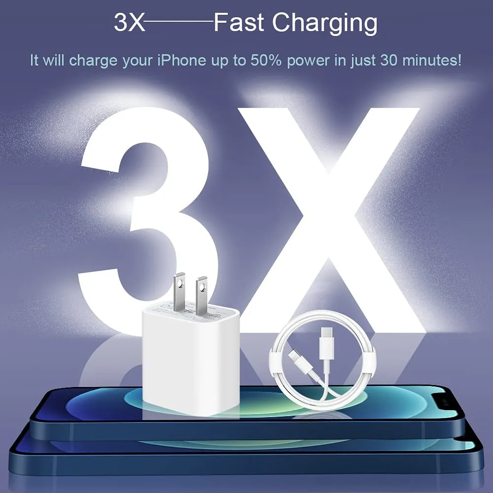 iPhone 11 12 13 Super Fast Charger 20W Rapid USB C Wall Charger Block