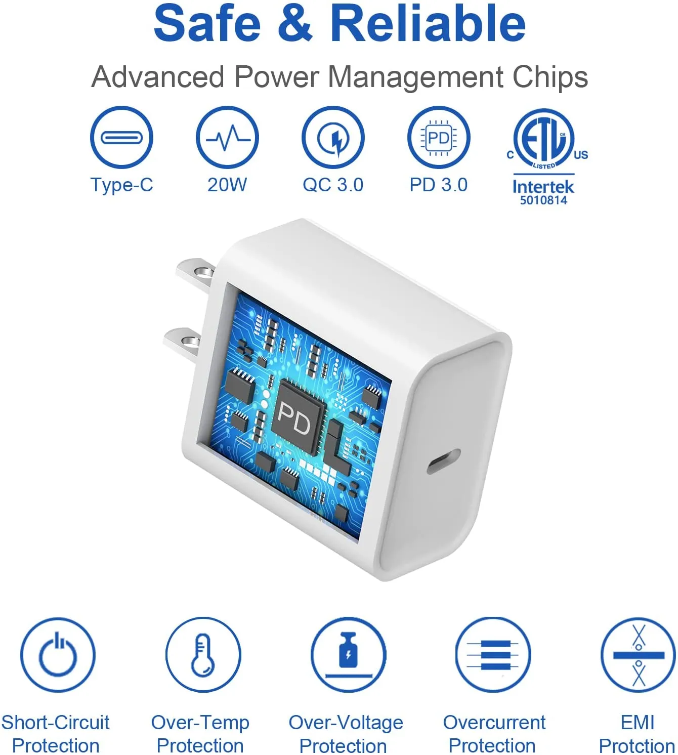 iPhone 11 12 13 Super Fast Charger 20W Rapid USB C Wall Charger Block