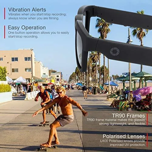 iVUE Wave 1080P HD Camera Glasses Video Recording Sport Sunglasses DVR Eyewear, 32GB Memory