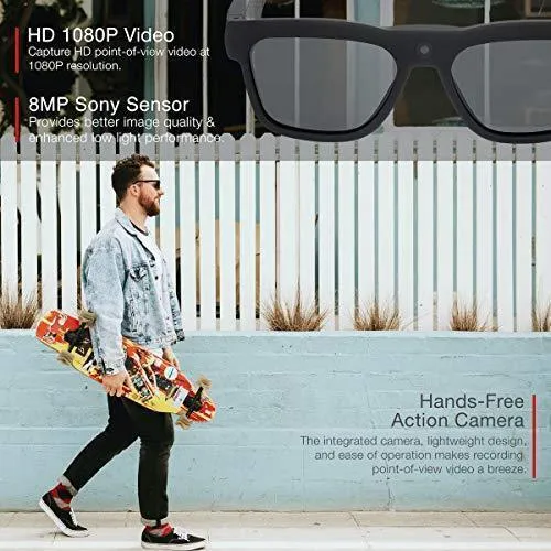 iVUE Wave 1080P HD Camera Glasses Video Recording Sport Sunglasses DVR Eyewear, 32GB Memory