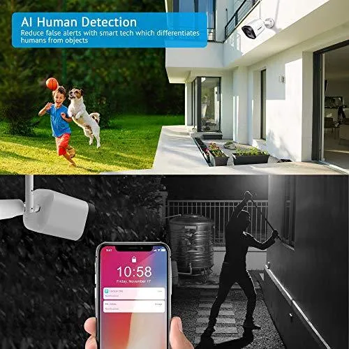 Laview Security Camera Outdoor 1080P HD,WiFi Cameras,Home Security Cameras with AI Human Detection,Two-Way Audio,Night Vision,ONVIF Protocol Compatible with Alexa,SD Slot&USA Cloud Storage(2 Pack)
