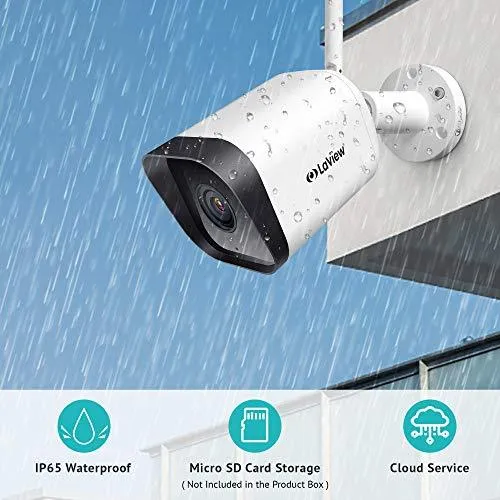 Laview Security Camera Outdoor 1080P HD,WiFi Cameras,Home Security Cameras with AI Human Detection,Two-Way Audio,Night Vision,ONVIF Protocol Compatible with Alexa,SD Slot&USA Cloud Storage(2 Pack)