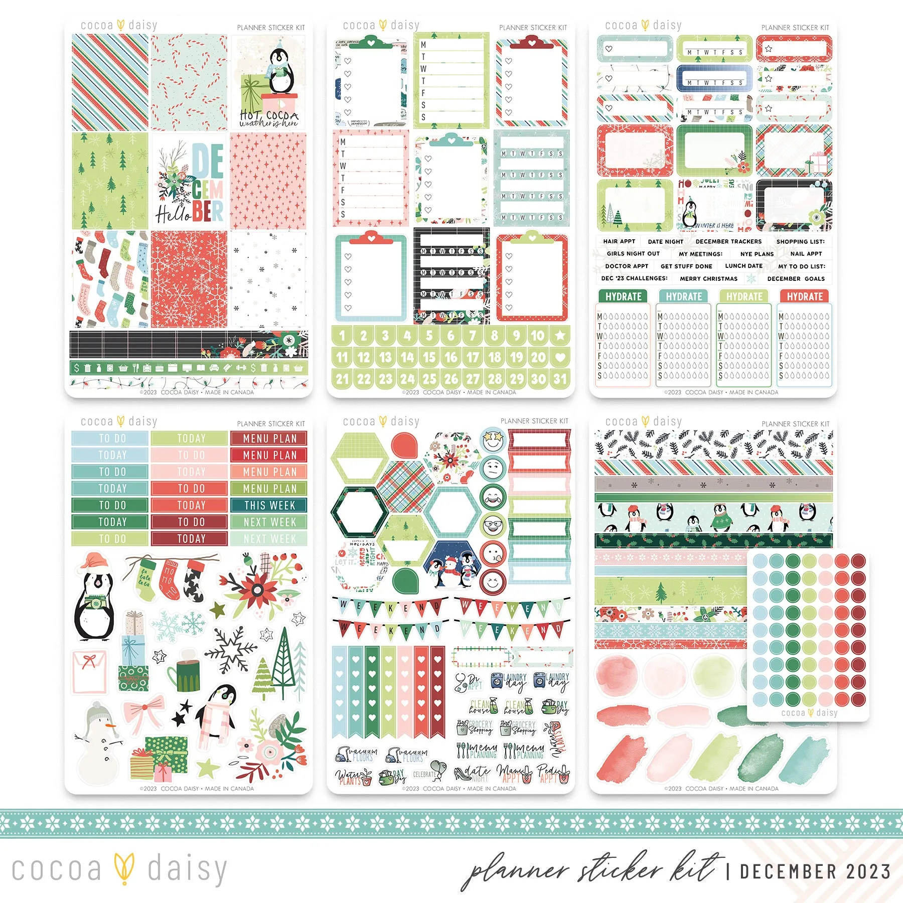 Let It Snow Planner Sticker Kit December 2023