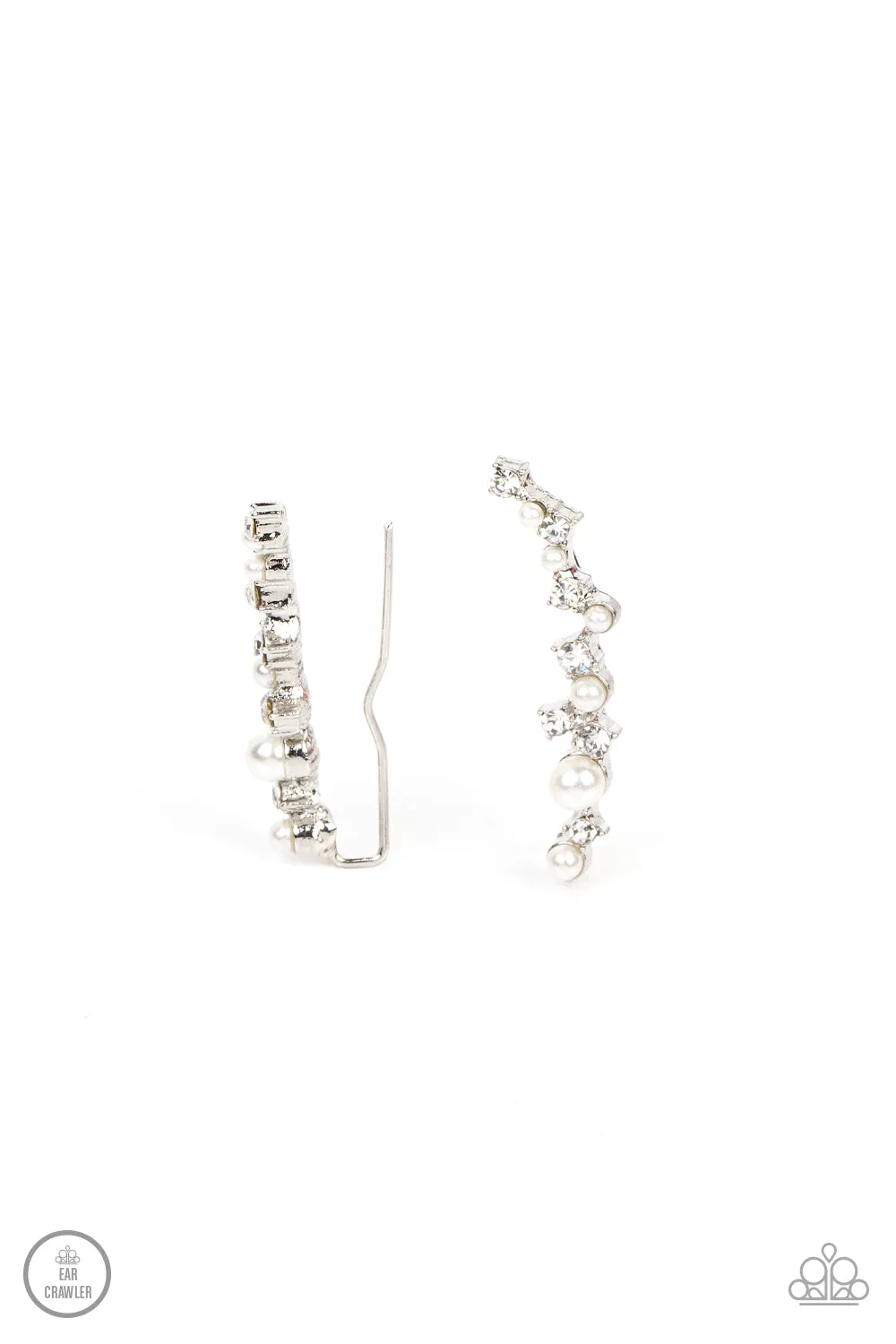 Open Door Jewelry - Couture Crawl - White Post Earrings - Paparazzi Accessories
