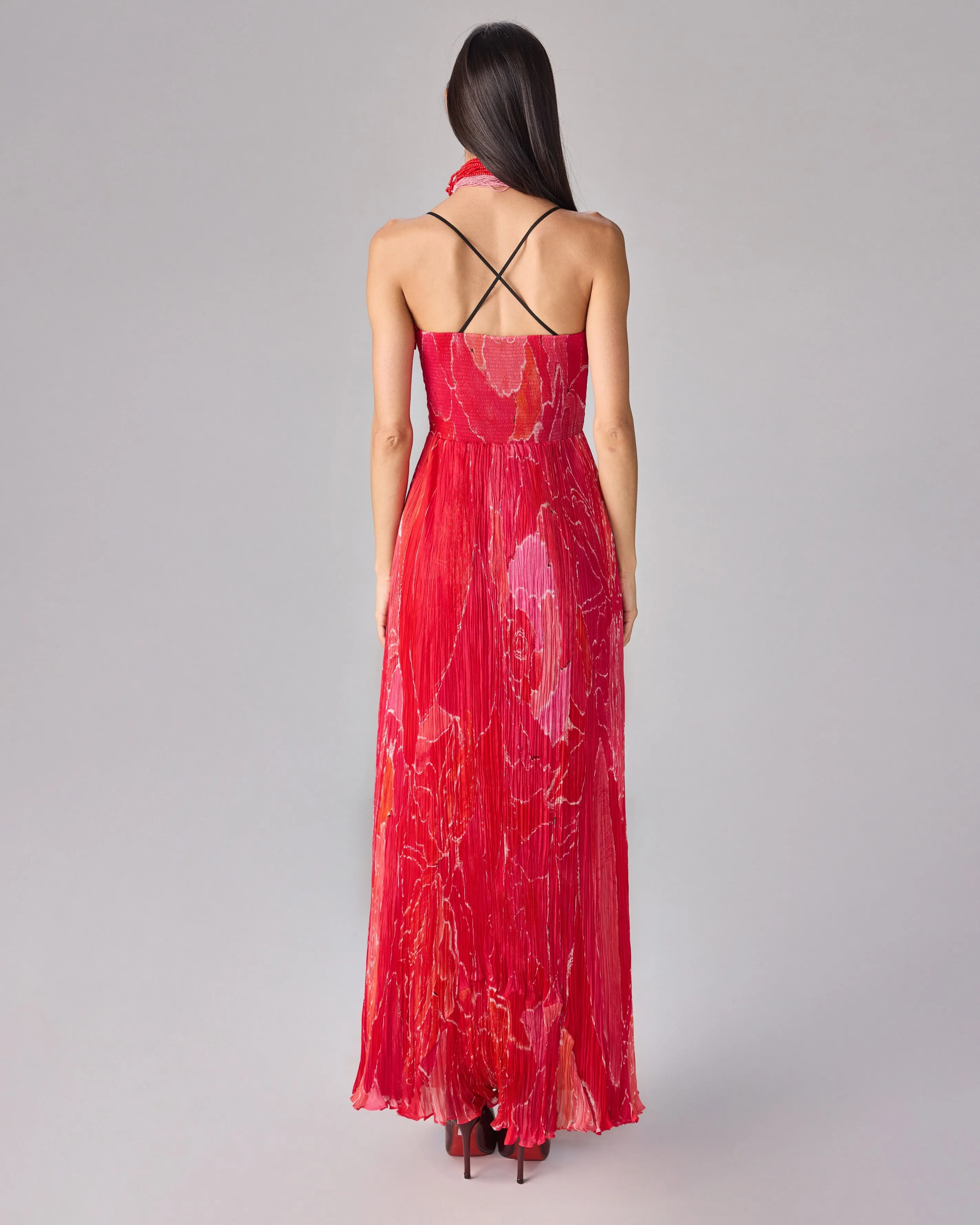 Red Pleated Kiara Dress