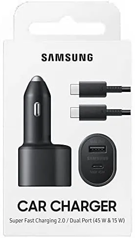 SAMSUNG SUPER FAST DUAL CAR CHARGER port 45w & 15w