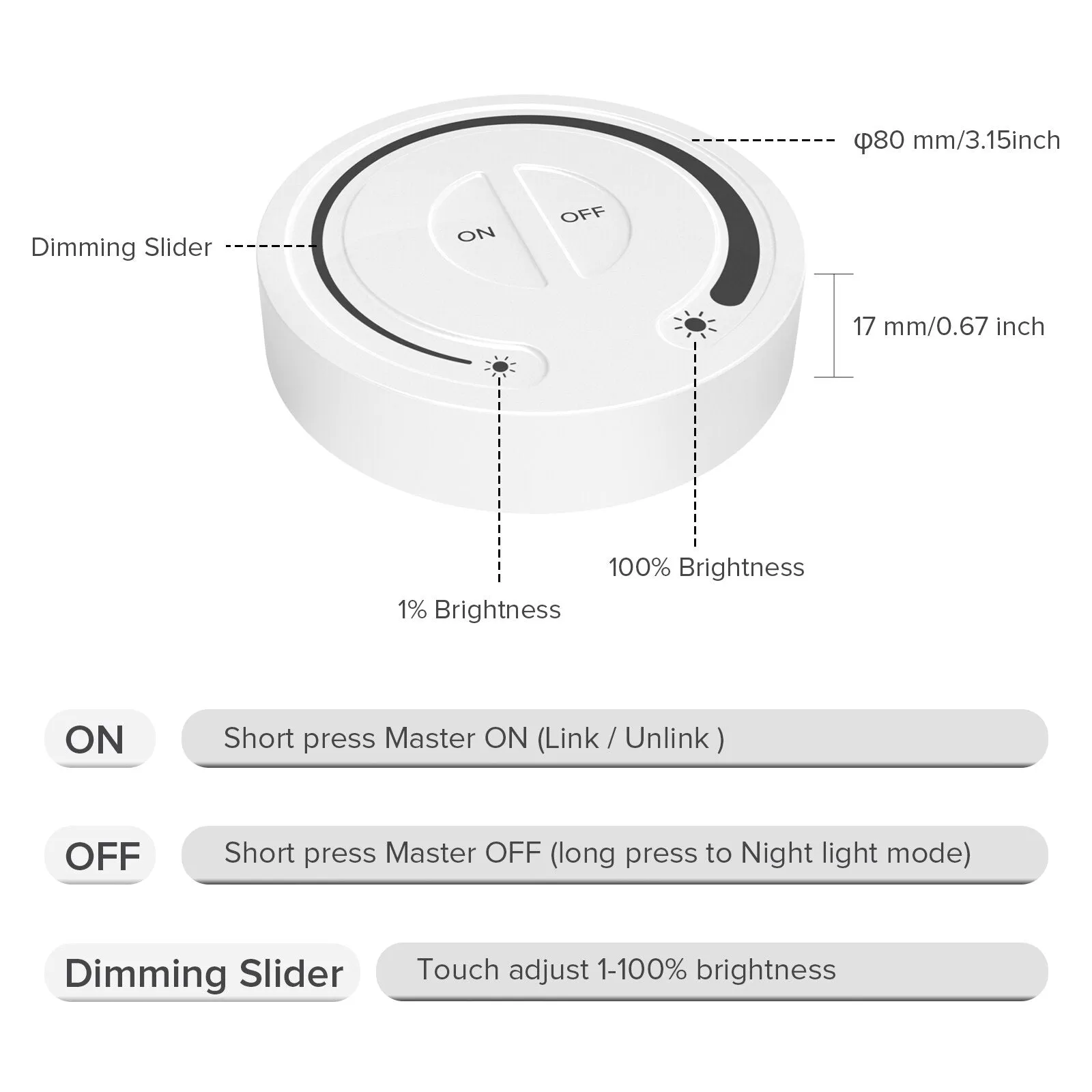 Touch RF 2.4G Remote Control Works With WB5 LM052 LM053 Mi-boxer WL5 DIM RGBW RGBCCT Controller Powered by 2pcs AAA Batteries 3V