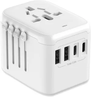 Universal International Power Travel Plug Adapter, 5 in 1