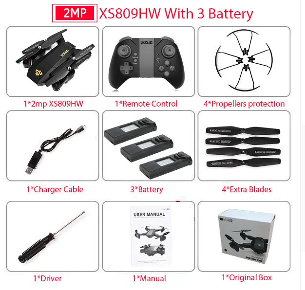 VISUO | XS809W Selfie Drone