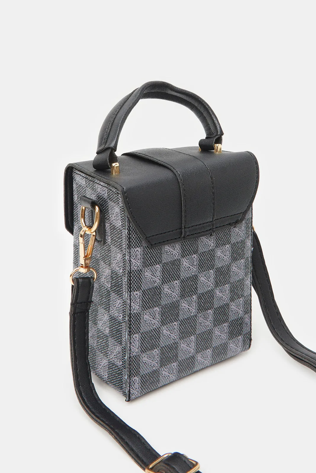 Women Black Embellished Mobile Purse